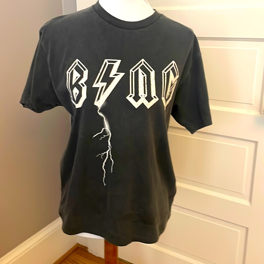 Anine Bing Women’s Black Lightning Bolt Tshirt Tee Shirt size xs
